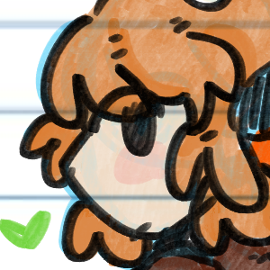 a drawing of matt ifirez drawn to look like it was done on lined paper using sharpies. he is surrounded by green heart doodles